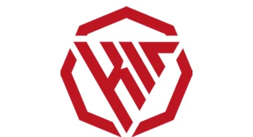 Red geometric client logo